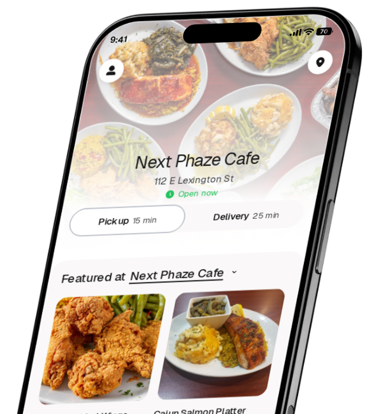 Next Phaze Cafe app preview